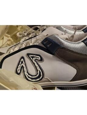 Mens True Religion high top sneakers size 9.5  colors white Grey and navy